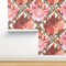 Pink Botanical Lattice Chinoiserie Trellis Boho Hawaiian Floral Tropical Mauve Large Scale Custom Removable Wallpaper by Spoonflower Peel & Stick Wallpaper 2FT Wide
